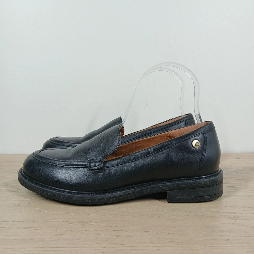 Easy Spirit Sejaylin Loafers Women 6.5 Black Leather Slip On Classic